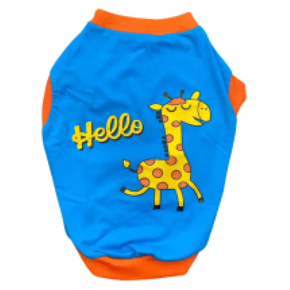 Pet Set Go Giraffe T-shirt for Dogs (Blue)