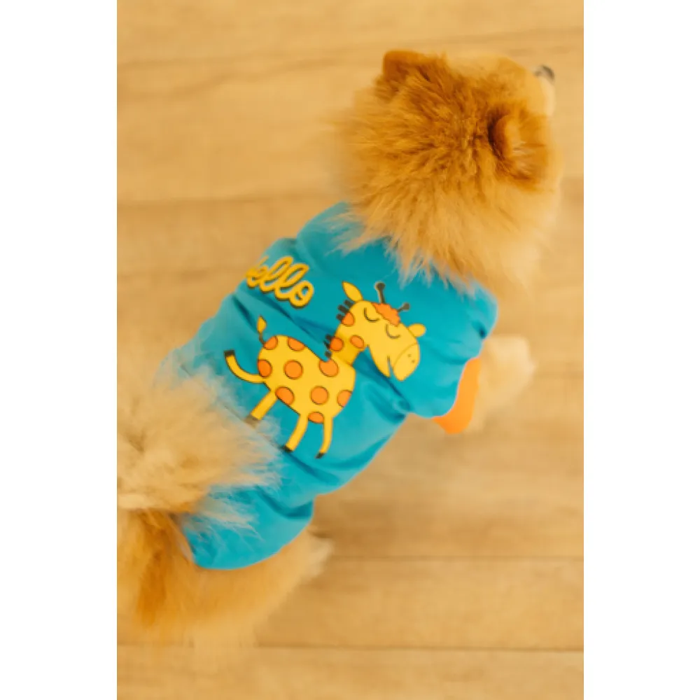 Pet Set Go Giraffe T-shirt for Dogs (Blue)