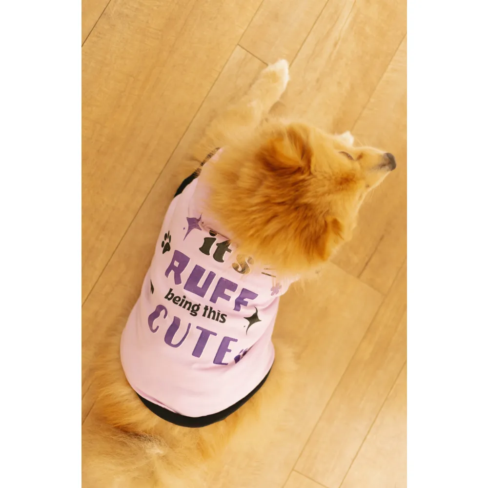 Pet Set Go Its Ruff Being This Cute T-Shirt for Dogs (Light Voilet)