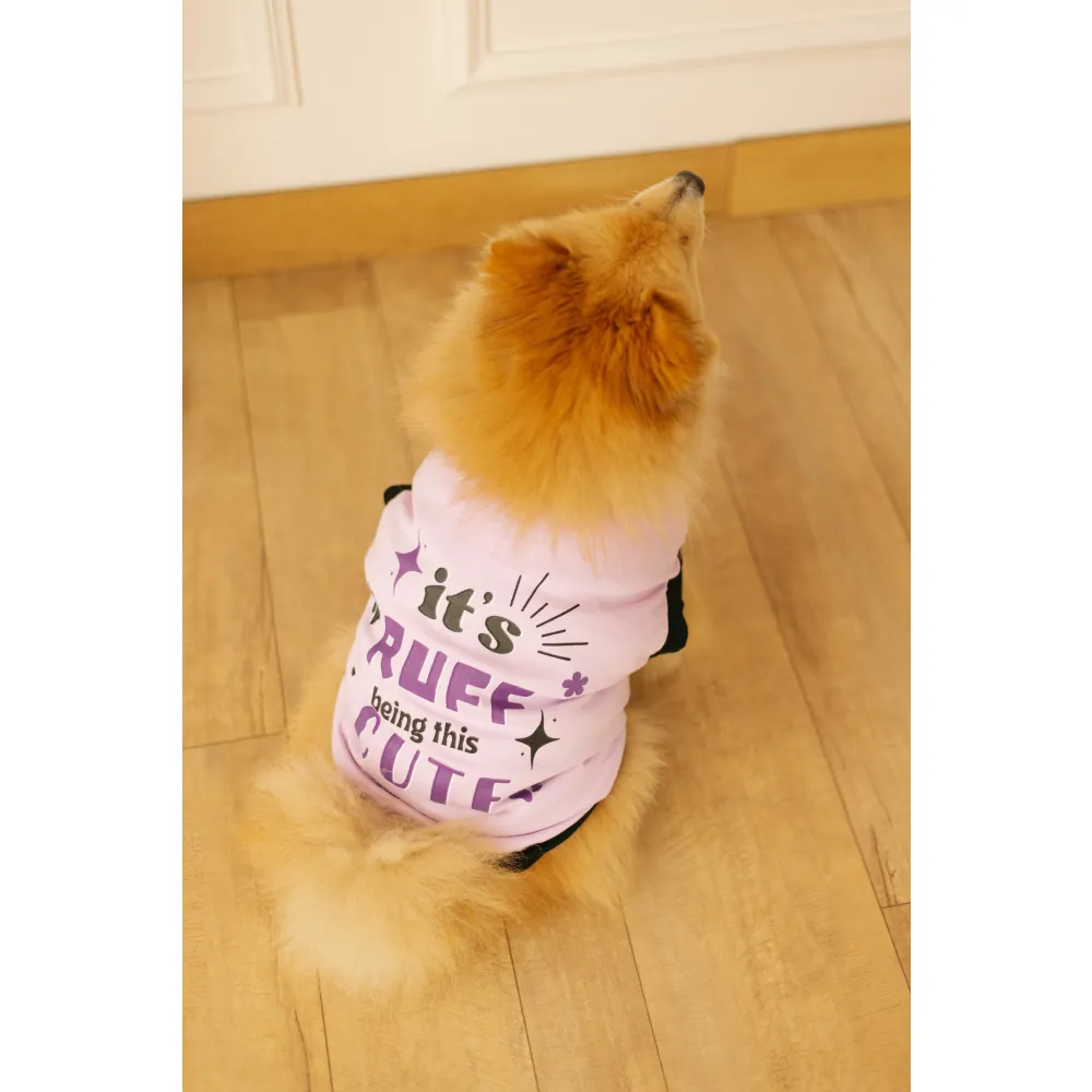 Pet Set Go Its Ruff Being This Cute T-Shirt for Dogs (Light Voilet)