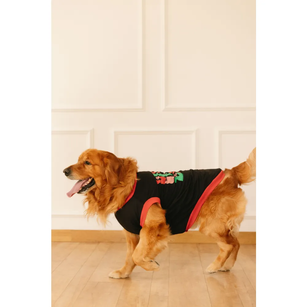 Pet Set Go Living My Best Life T-shirt for Dogs (Black)