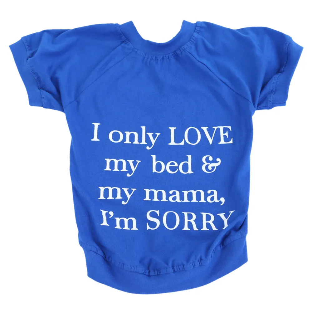 Pet Set Go Love My Bed & Mama T-shirt for Dog (Blue)