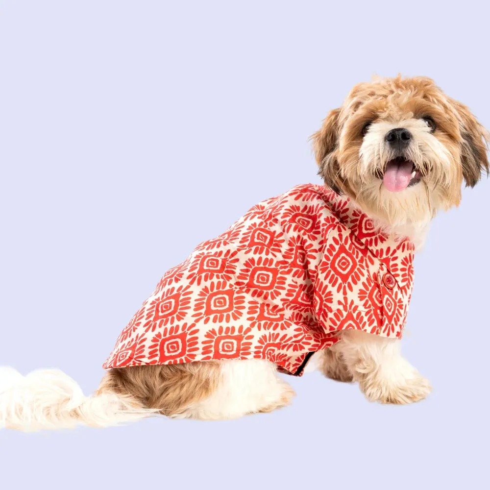 Pet Set Go Noor Cotton Shirt for Dogs (Red)