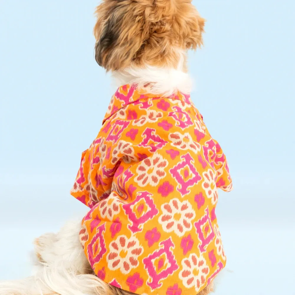 Pet Set Go Phool Cotton Shirt for Dogs (Orange)