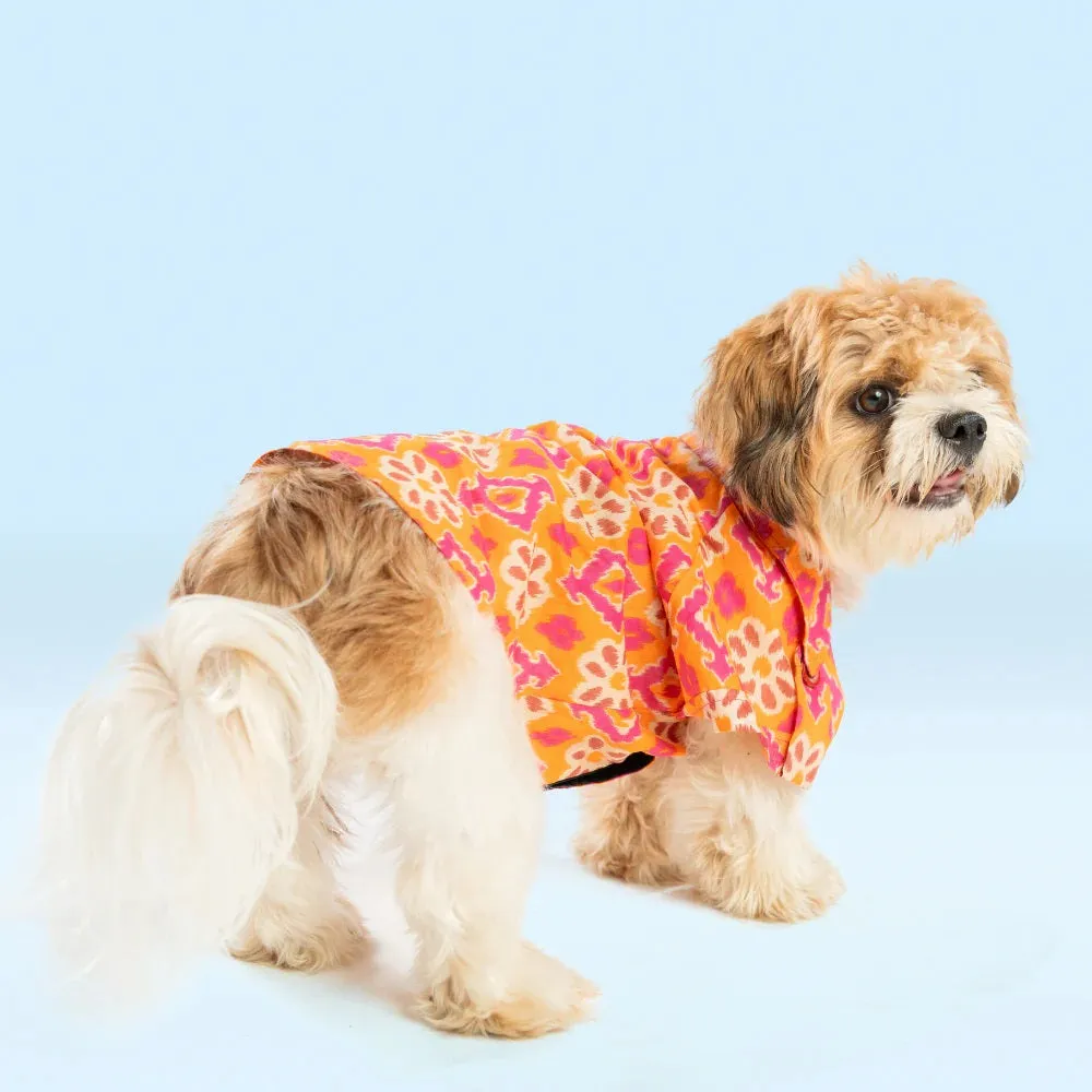 Pet Set Go Phool Cotton Shirt for Dogs (Orange)