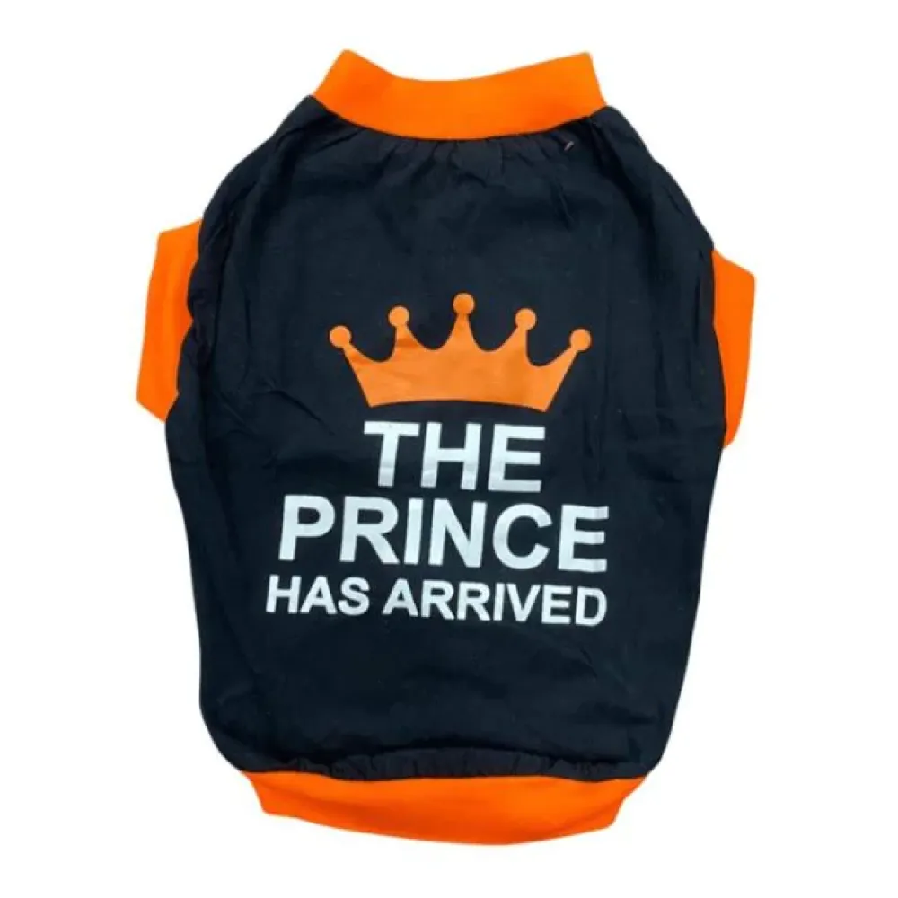 Pet Set Go Prince has Arrived T-shirt for Dogs (Black)