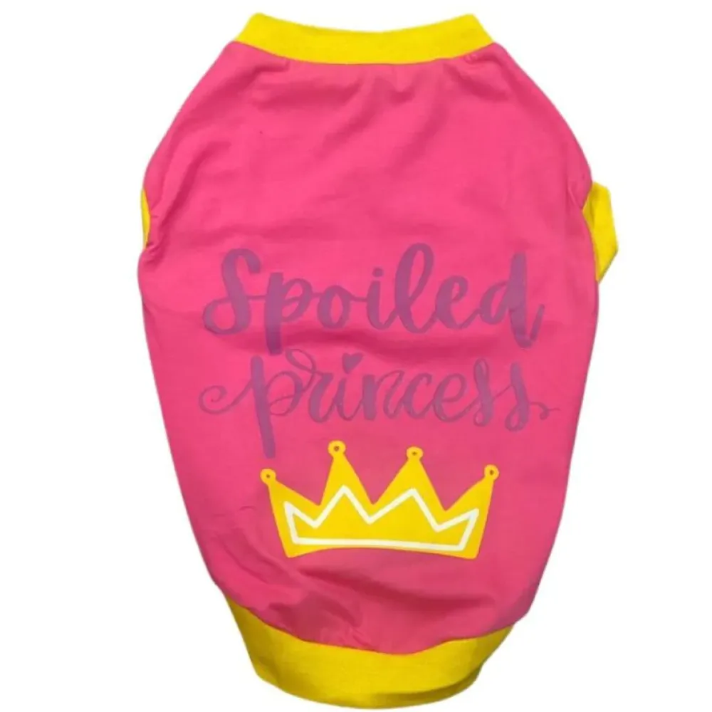 Pet Set Go Spoiled Princess Sleeveless Tshirt for Dogs (Pink)