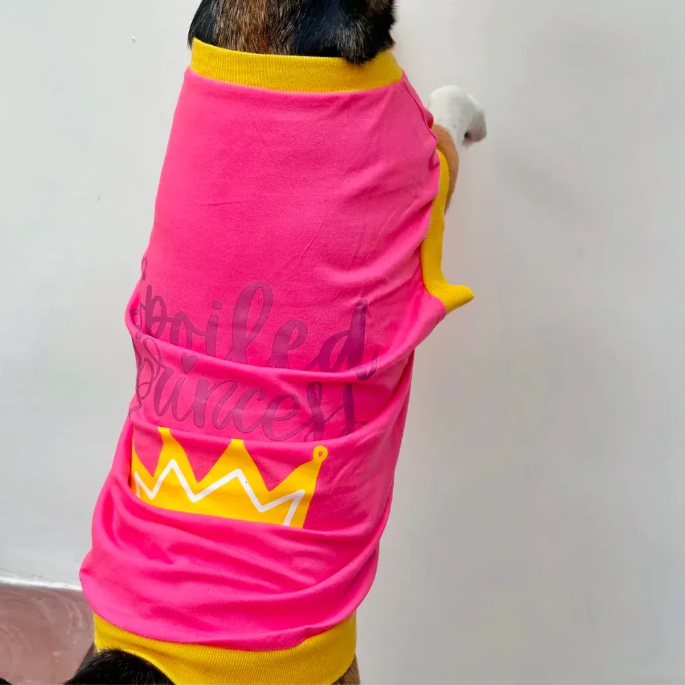 Pet Set Go Spoiled Princess Sleeveless Tshirt for Dogs (Pink)