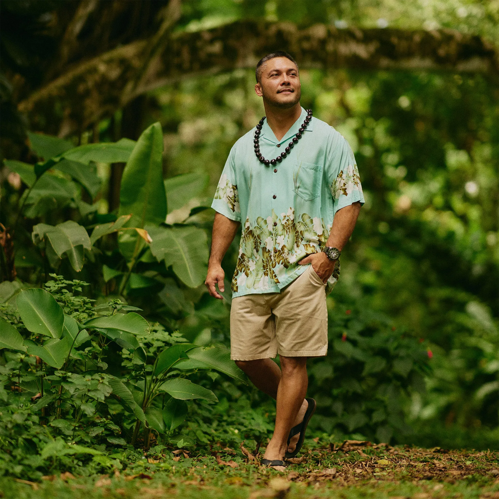 Poplin Border Aloha Shirt