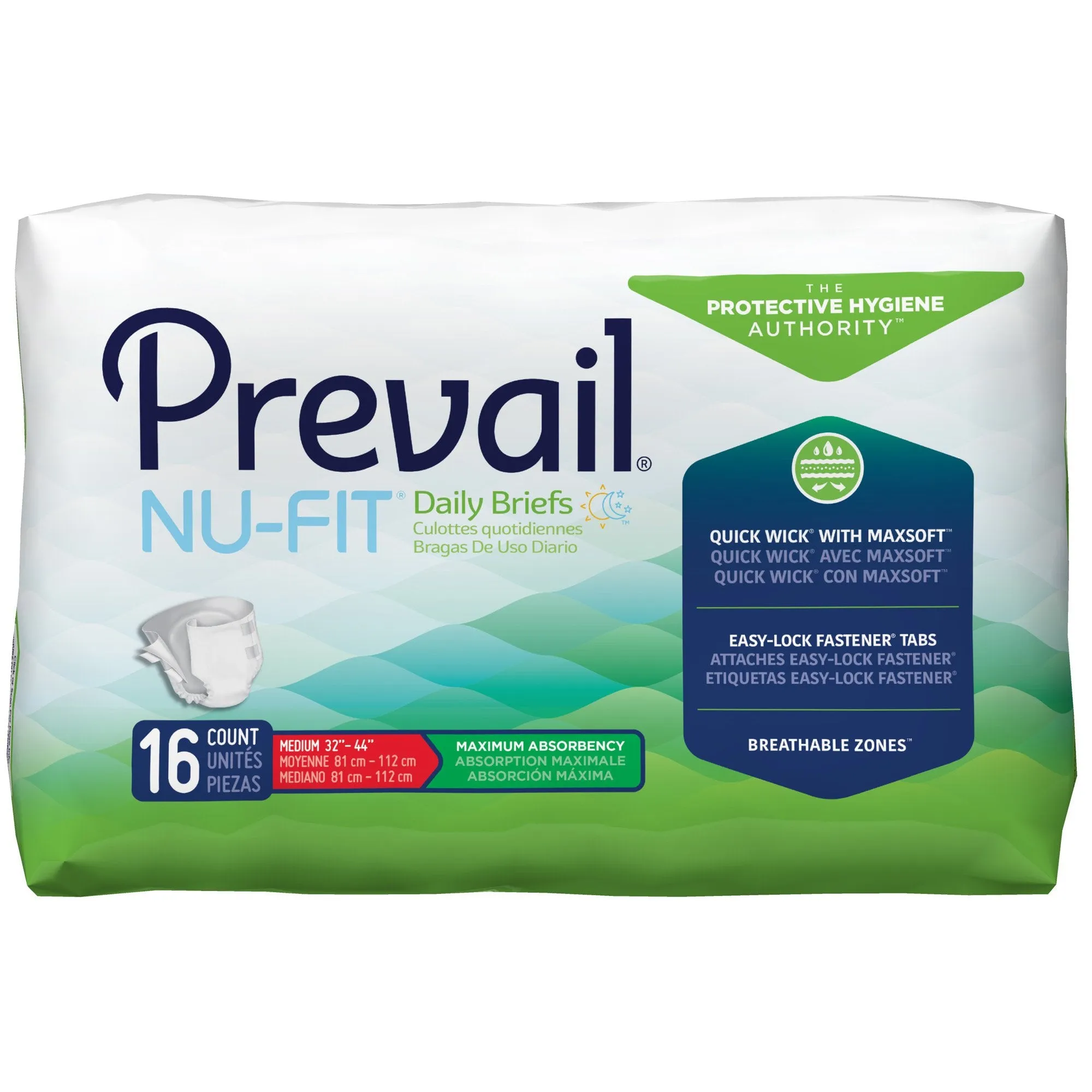 Prevail® Nu-Fit® Maximum Incontinence Brief, Medium