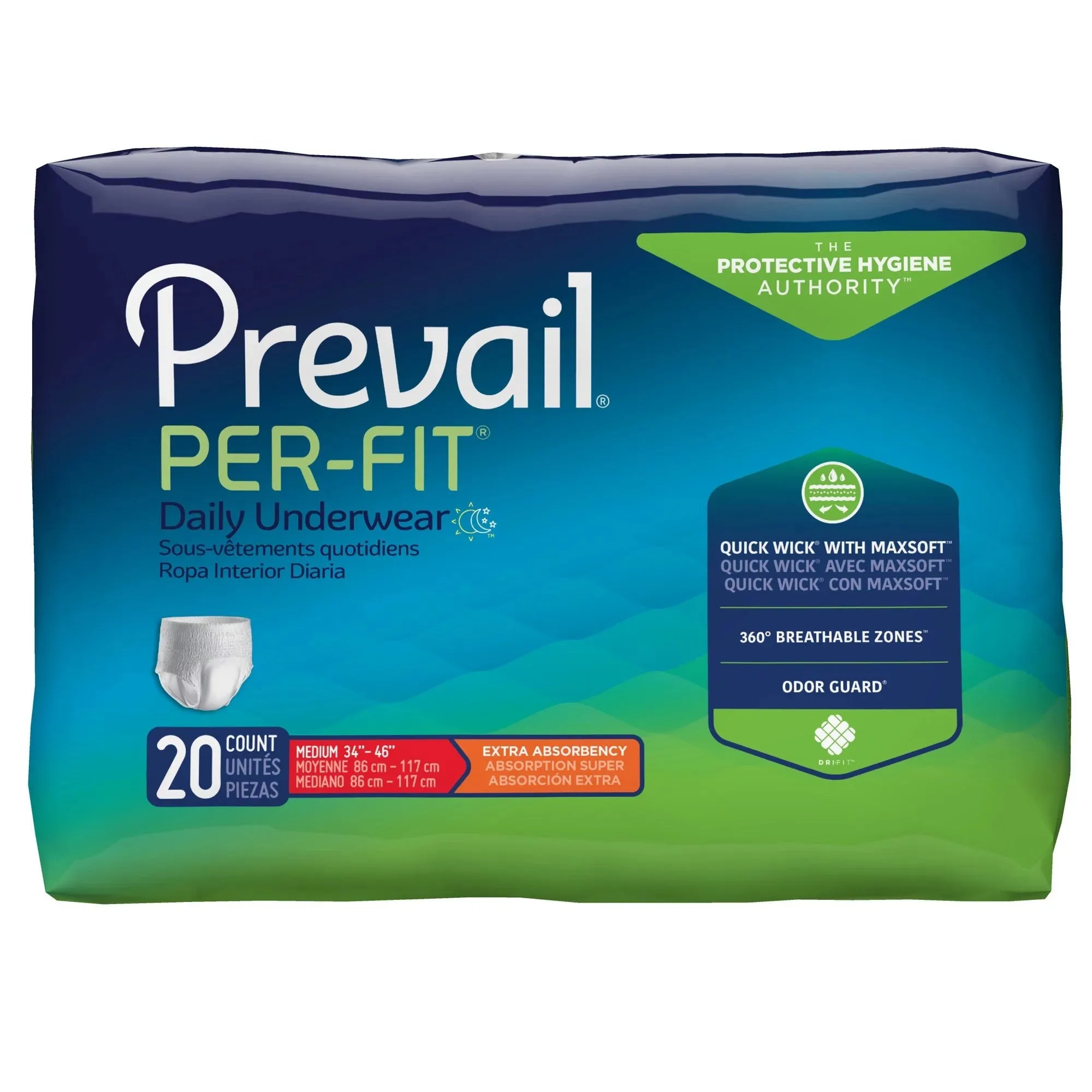 Prevail Per-Fit Unisex Daily Briefs - Maximum Absorbency