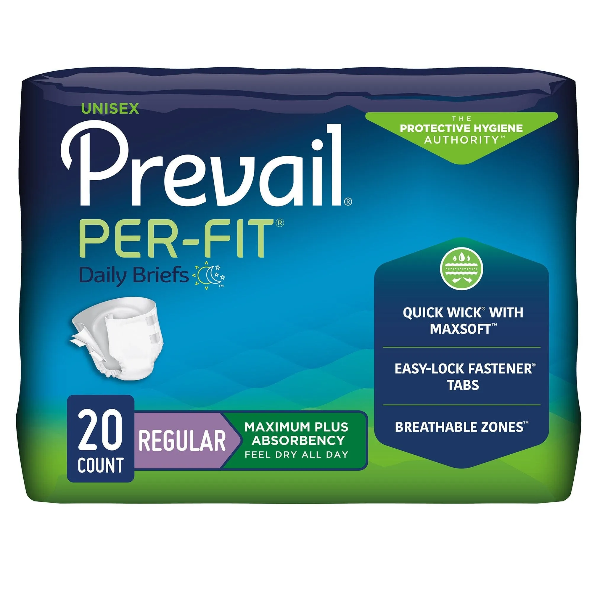 Prevail Per-Fit Unisex Daily Briefs - Maximum Absorbency