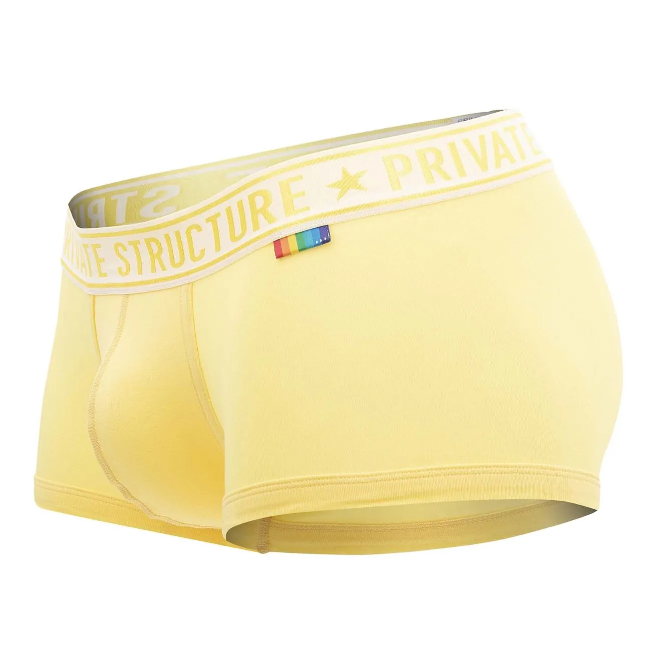 Private Structure EPUT4386 Pride 2PK Mid Waist Trunks Color Yellow-Blue