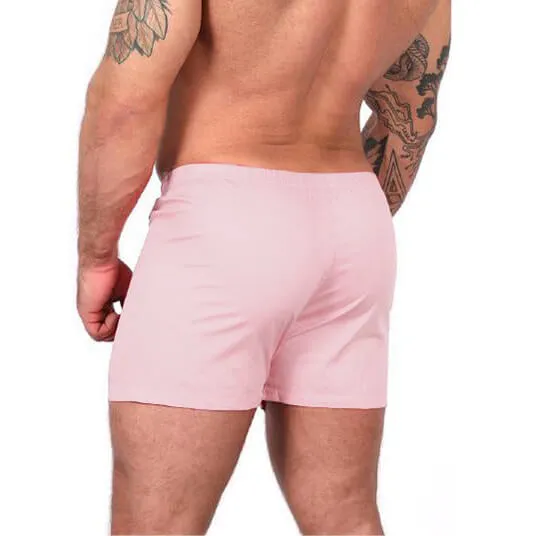 "KYLE" - Solid Pink Slim-Cut Boxer Short - Made In USA