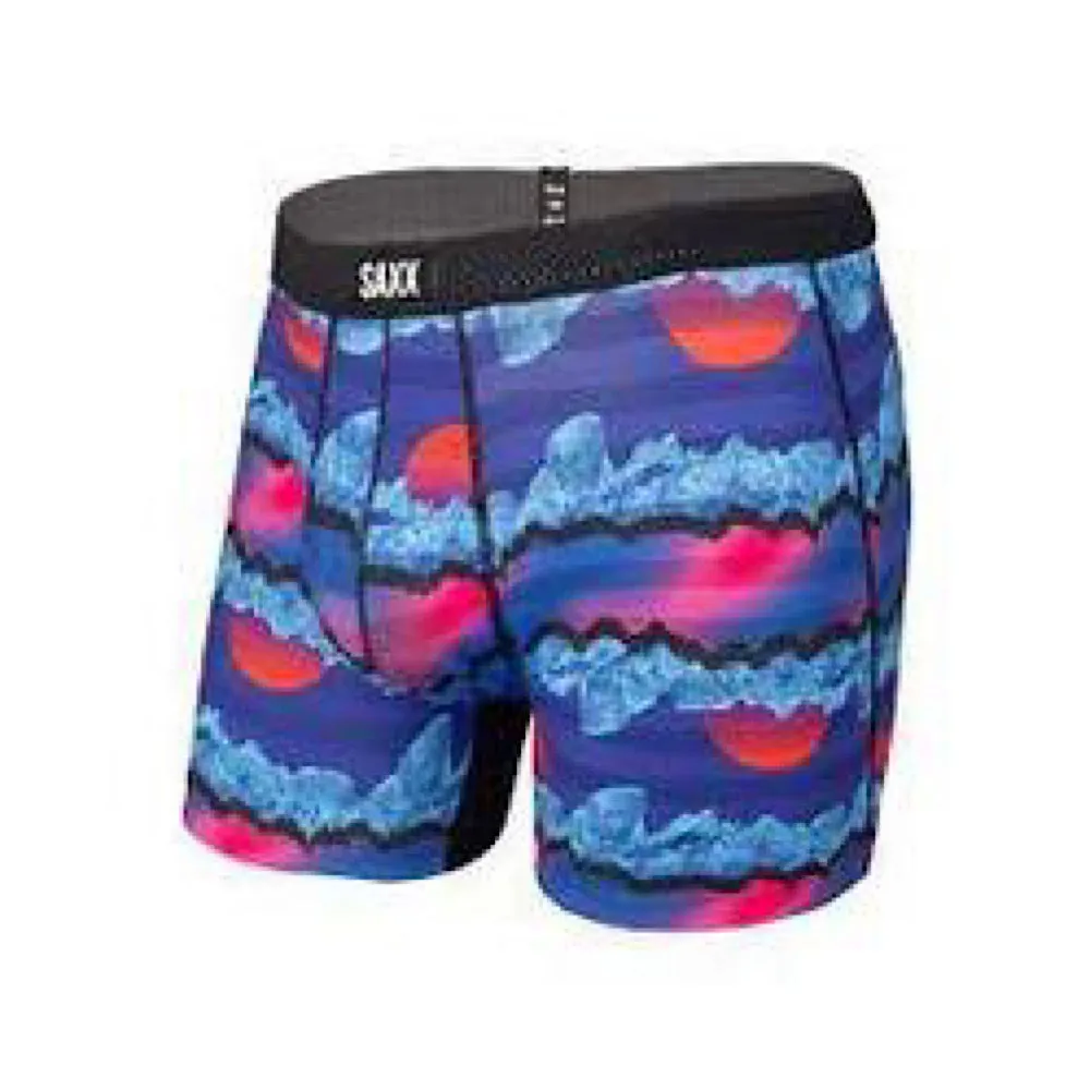 SAXX HOT SHOT BOXER BRIEF FLY - BLUE ICEBERG STRIPE