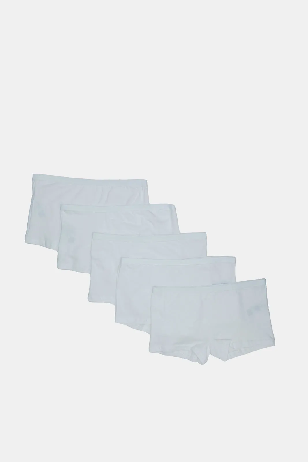 Senior Girls White Boxer Brief Set (Pack of 5)