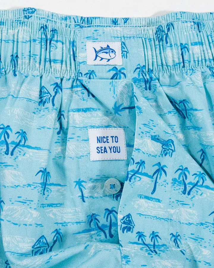 Southern Tide Men's Nice to Sea You Boxer Boxer - Rain Water