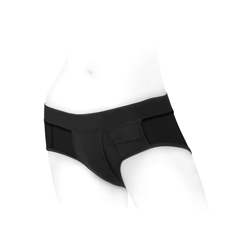 SpareParts Tomboi Nylon Briefs Harness Black Size XS