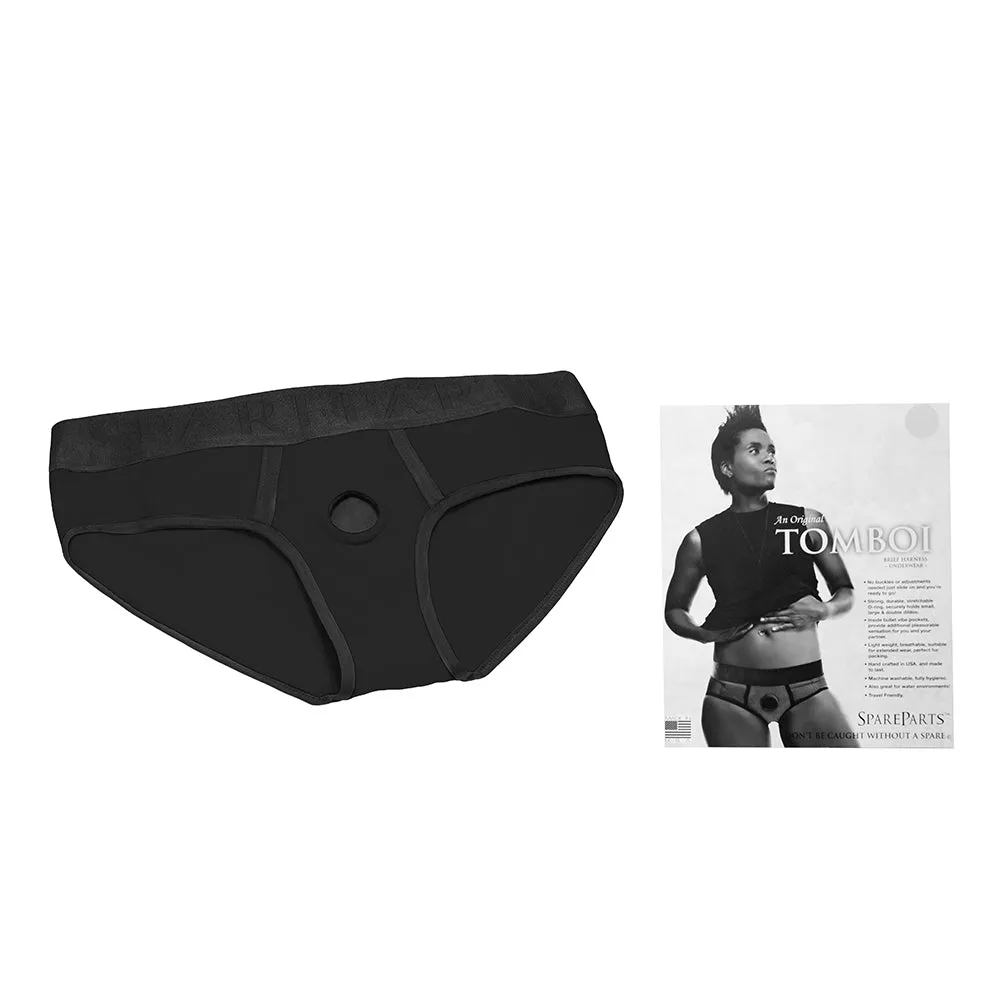 SpareParts Tomboi Nylon Briefs Harness Black Size XS