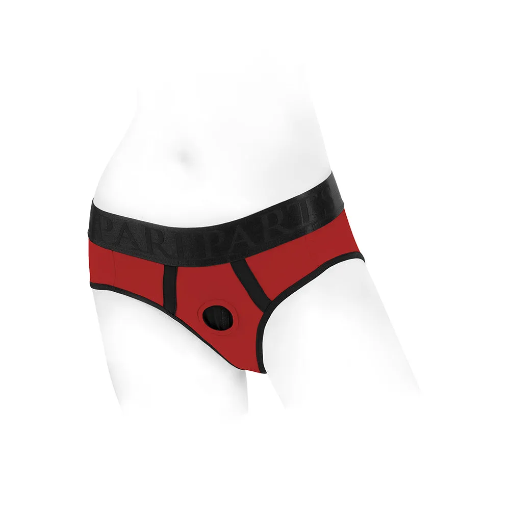 SpareParts Tomboi Nylon Briefs Harness Red/Black Size 3XL