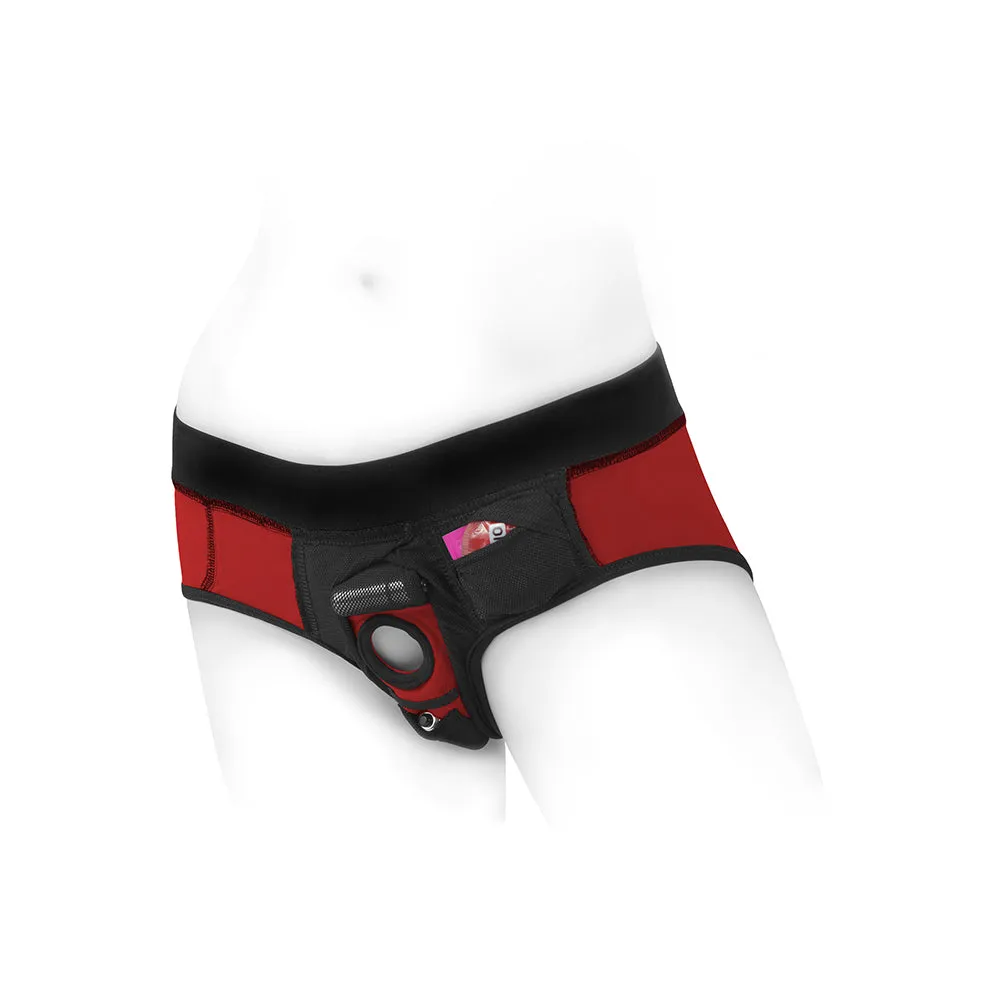 SpareParts Tomboi Nylon Briefs Harness Red/Black Size 4XL