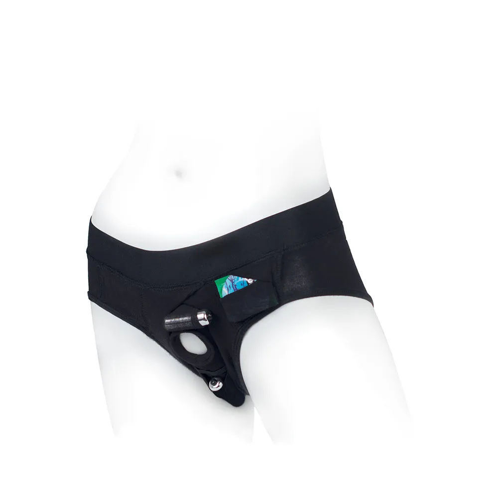 SpareParts Tomboi Rayon Briefs Harness Black Size 2XL