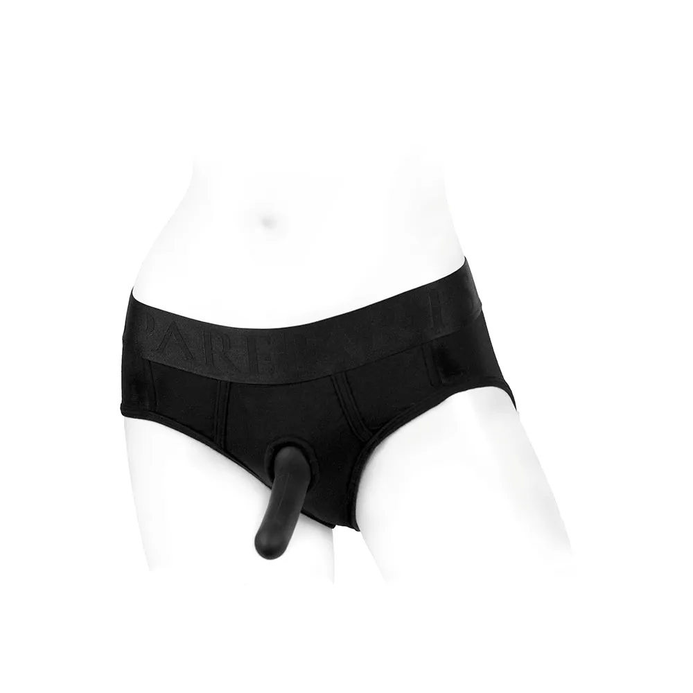 SpareParts Tomboi Rayon Briefs Harness Black Size 3XL