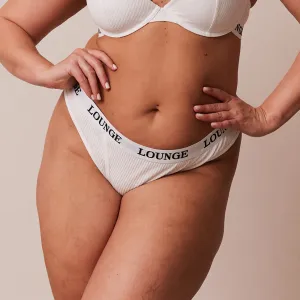 Ultra Comfort Ribbed Thong - White