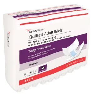 WINGS Quilted Overnight Briefs with BreatheEasy Technology — Night-Time Absorbency