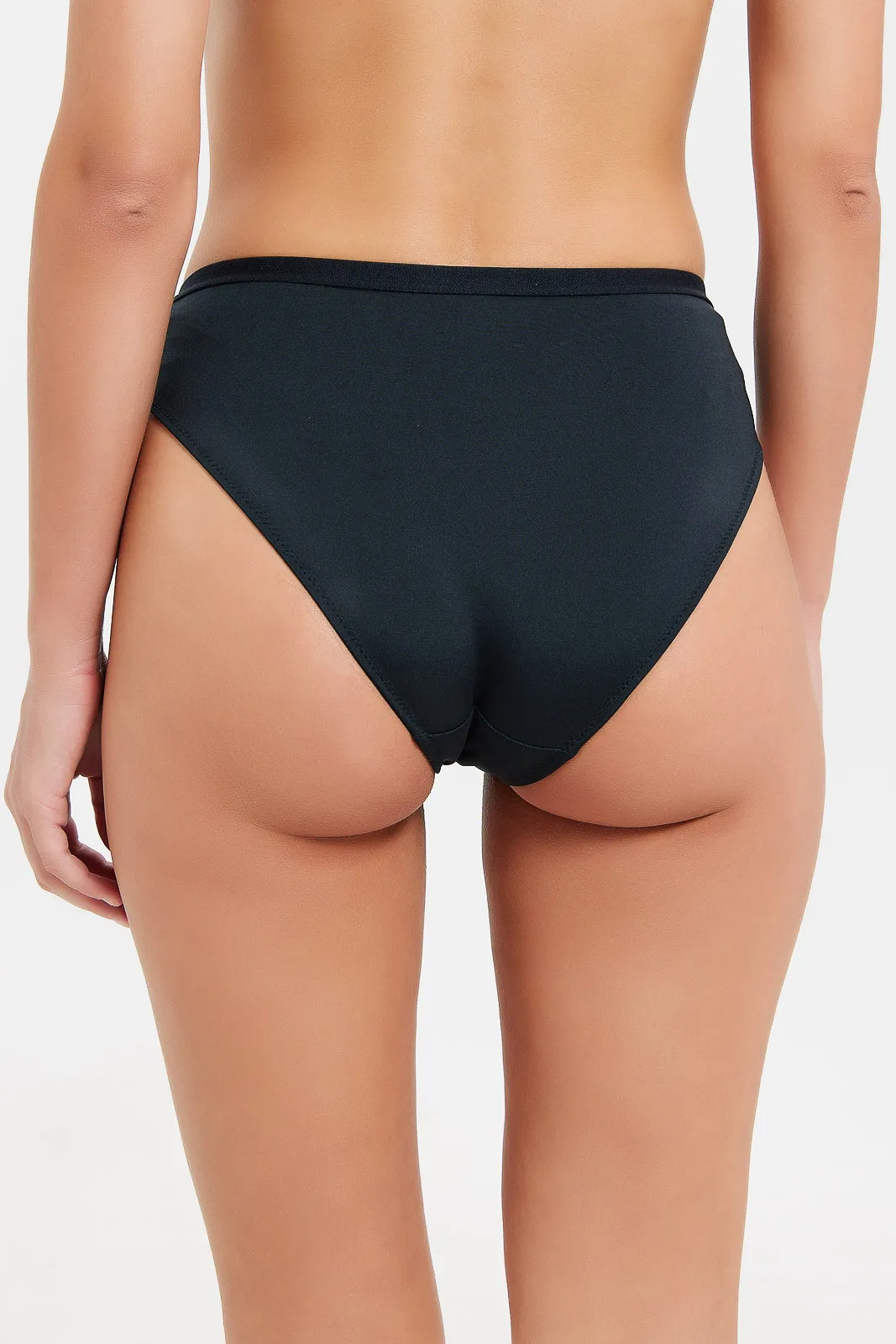 Women Black Hi-Leg Brief