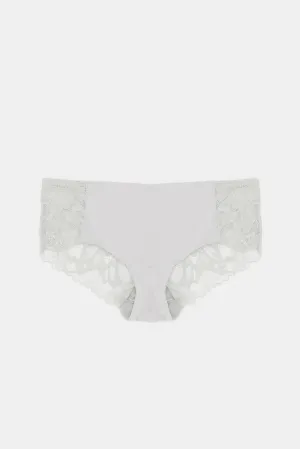 Women Grey Lace Detailed Brief