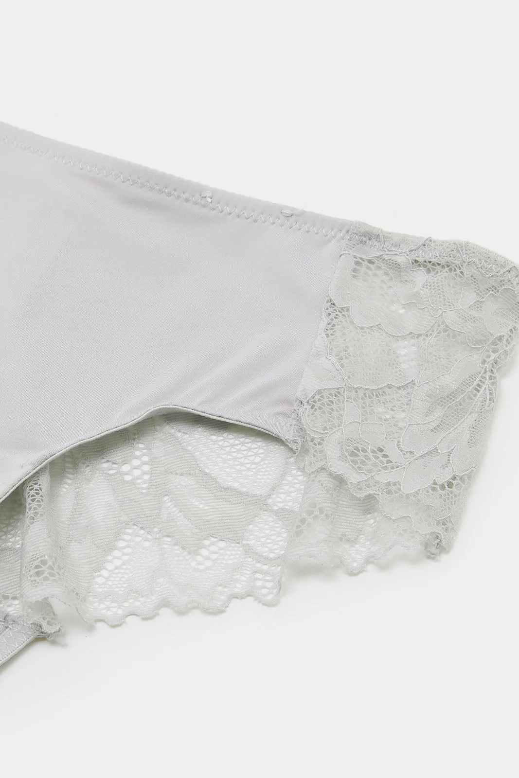 Women Grey Lace Detailed Brief