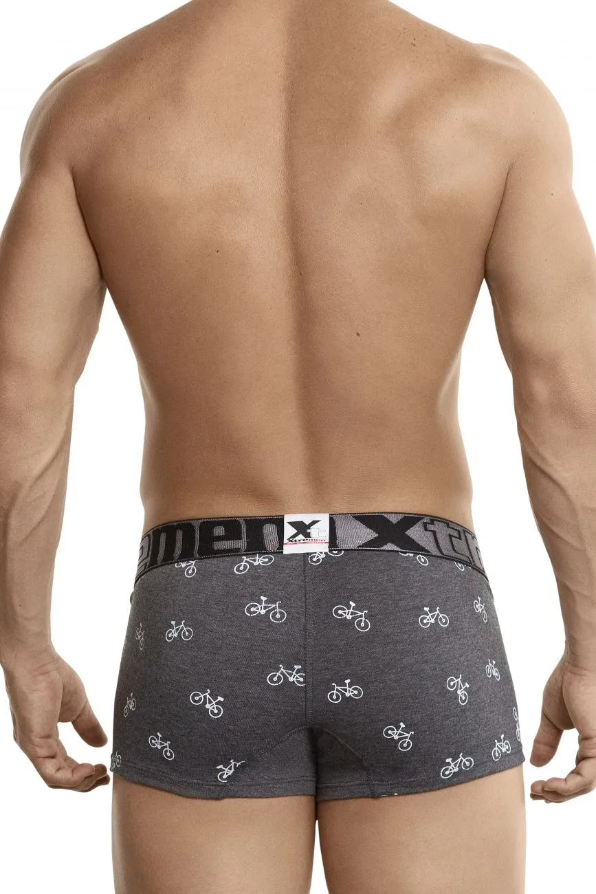 Xtremen 51437C Cycling Print Boxer Briefs Color Dark Gray