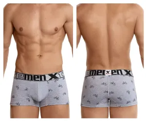 Xtremen 51437C Cycling Print Boxer Briefs Color Light Gray