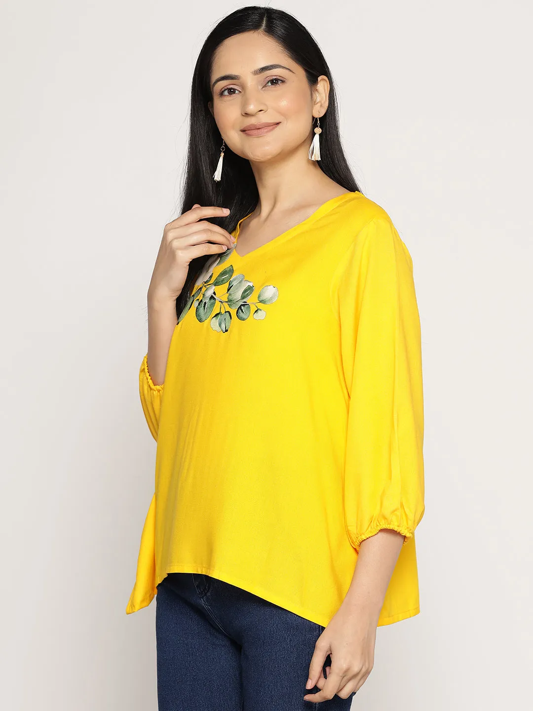 Yellow Rayon Top - PoppyMingle