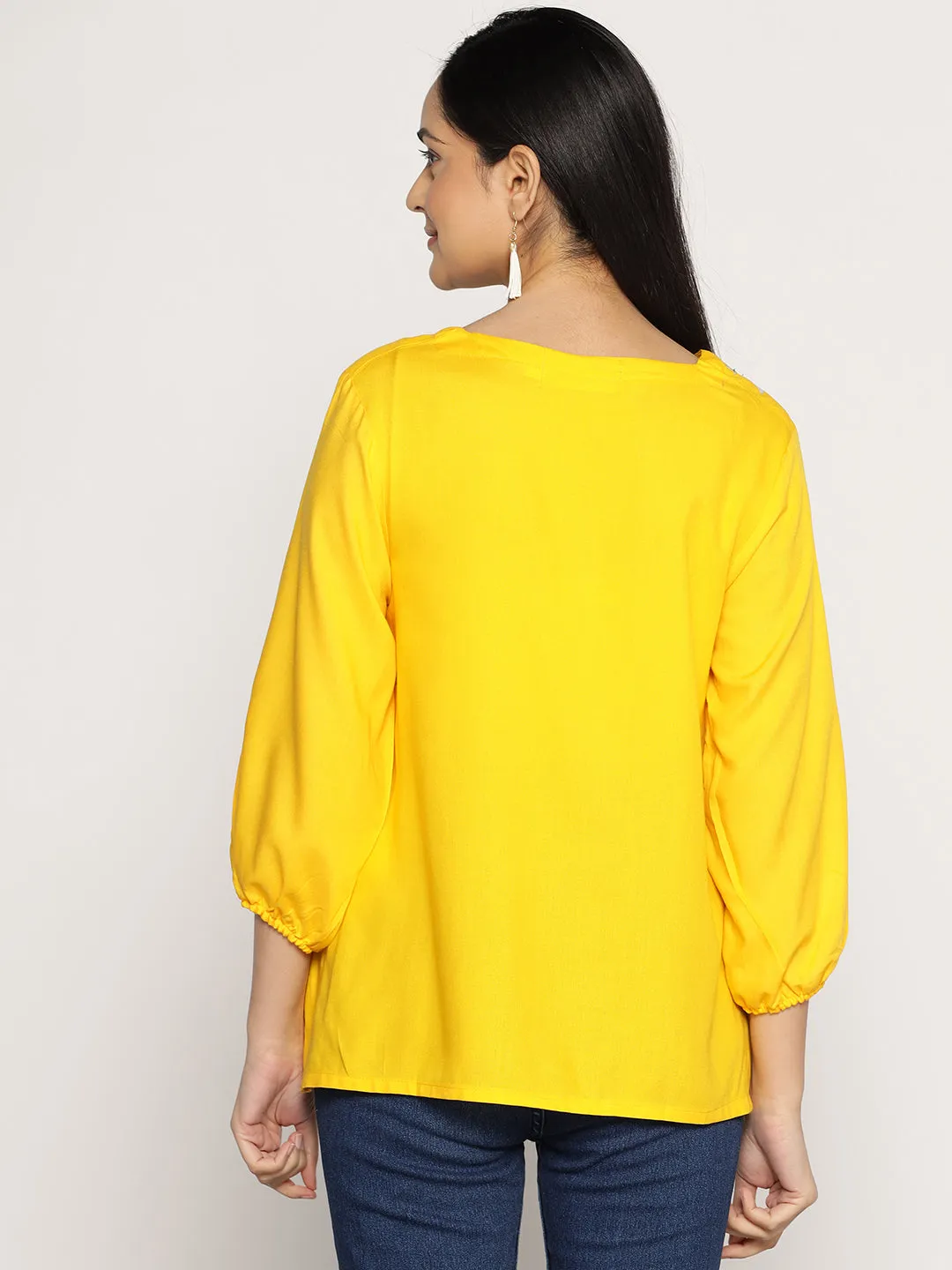 Yellow Rayon Top - PoppyMingle