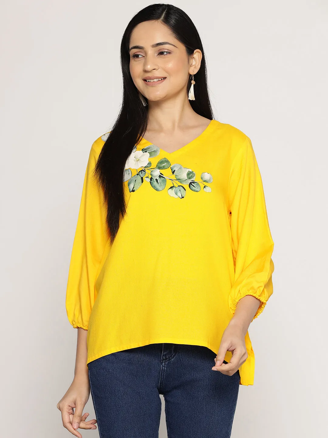 Yellow Rayon Top - PoppyMingle